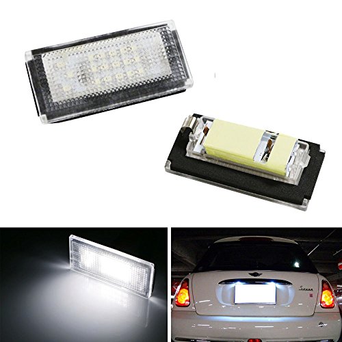 iJDMTOY OEM Fit Xenon White LED License Plate Lamps For 2002-2006 1st Gen MINI Cooper R50 R52 R53