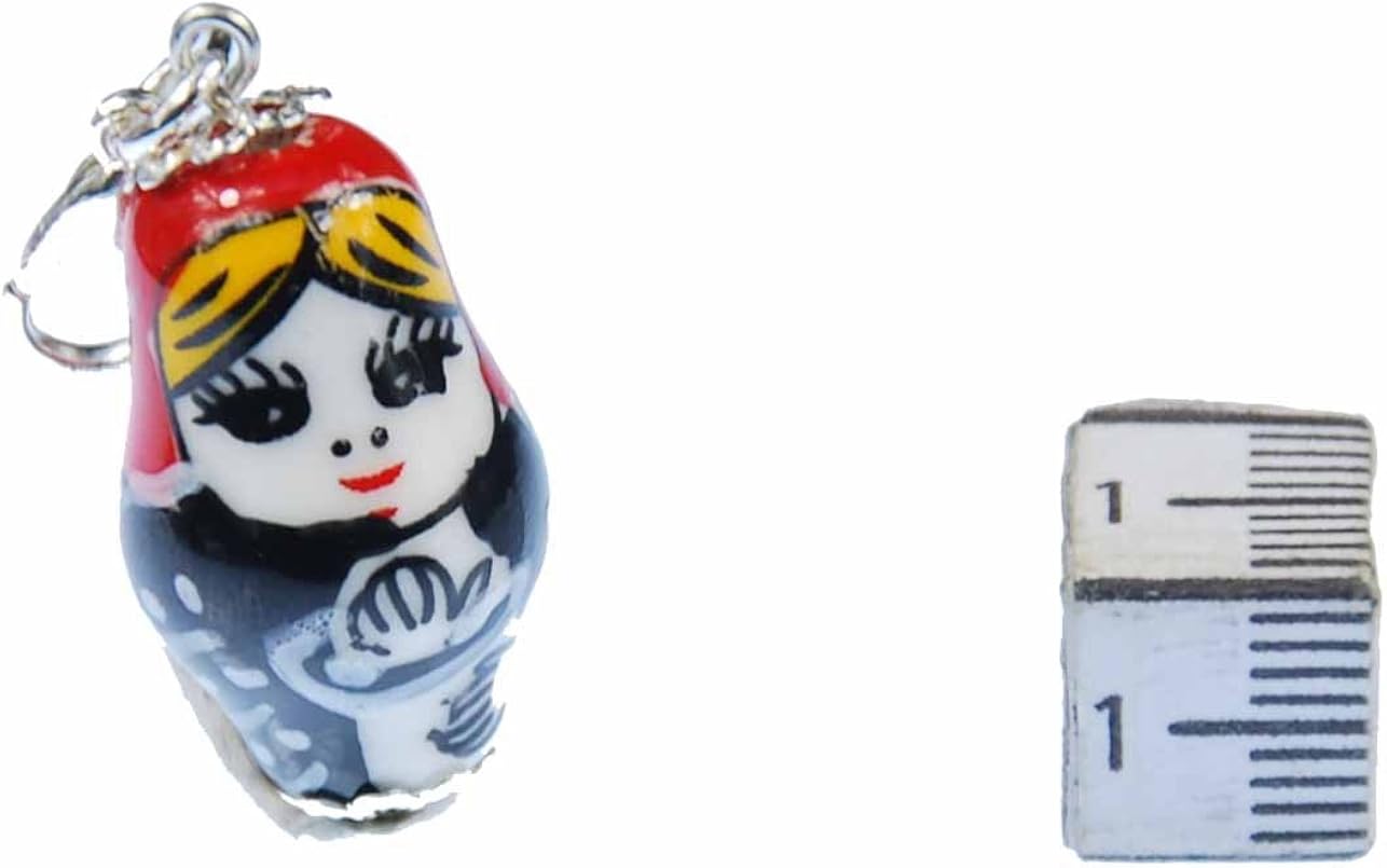 Miniblings Matryoshka Babuschka Russian Charm Pendant Russia Doll Red Black, 22mm - Image 4