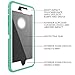 MXX Heavy Duty Defense Case with Screen Protector 4 Layers Rugged Rubber Shockproof Protection Case Cover for Apple iPhone 7 Plus/iPhone 8 Plus Aqua Green/White