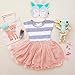 Meihuida Little Girls Short Sleeve Striped Clothing Chiffon Skirt Cotton Dress (2T(for 2-3 Years))