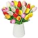 StillCool Artificial Flowers Tulip 12pc/set Pu Stunning Holland Mini Tulip Flower Real Touch Wedding Flower Artificial Latex Flowers Plants for Party Room Home Hotel Event Decoration (Multicolor)