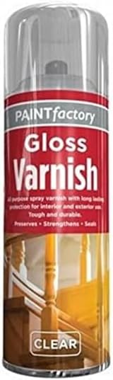 Paint Factory Clear Gloss Varnish Spray Can 250ml view 1