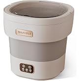 Portable Washing Machine, 12 L Foldable Mini Washer with with 4 Modes and Spin Basket Deep Cleaning of Underwear Baby Clothes and Small Clothes for Apartments Dorm RV Travel Hotel Laundry