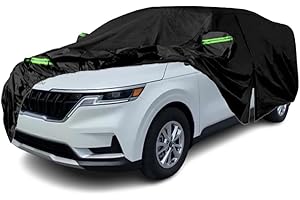 Qnmittry Waterproof Car Covers Compatible with 2021-2024 Kia Carnival, All Weather Custom-fit Car Cover with Zipper Door for Rain Snowproof UV Windproof Protection