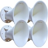 BassRockers WG1450 2&rdquo; Exit Bolt-On Waveguide, 45&deg; x 45&deg; Coverage, White ABS Lightweight Horn Lens, 2&rdquo; Throat Compression Driver Horn, No Mounting Holes (4 Pack)