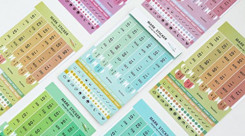 Eilova DIY Neon Weekly Monthly Calendar Stickers Self-Adhesive Index Tabs Divider Personal Journal Planner Reminder Flag Sticker(4 Packs, Total 32 Sheets)