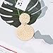 Weave Straw Double Disc Drop Earrings Boho Rattan Dangle Statement Earrings (rattan disk light)