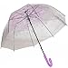 Kung Fu Smith Auto Open Transparent Bubble Shape Cartoon Print POE Stick Umbrella (Purple Flowers)