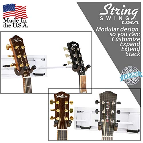String Swing Guitar Wall Mount Rack Holds 5 Acoustic, Electric or Bass