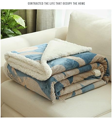 Blanket Plush Nap Lazy blanket Flannel printing Double layer Bed Couch-A 100x120cm(39x47inch)