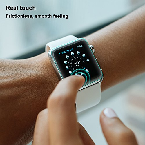 Apple series 3 screen protector 42mm (42mm Series 3/2/1 Compatible,3-Pack) Alook LiquidSkin Full Coverage Bubble-Free Screen Protector for Apple Watch Clear HD Protective Film