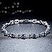 WOSTU 14K White Gold Plated 3mm Cubic Zirconia Classic Tennis Bracelet | Gold Bracelets for Women | Size 6.5-7.5 Inch