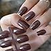 CoolNail Coffee Brown False Nails Tip Chocolate UV Effect Fake Nail Full Cover Medium Length Square ABS Artificial DIY Nail Manicure