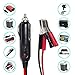 SPARKING 3FT Car Cigarette Lighter Plug 10A 12V Adapter with LED Lights Male Plug to Alligator Clips Car Battery Clip-on Extension Cable