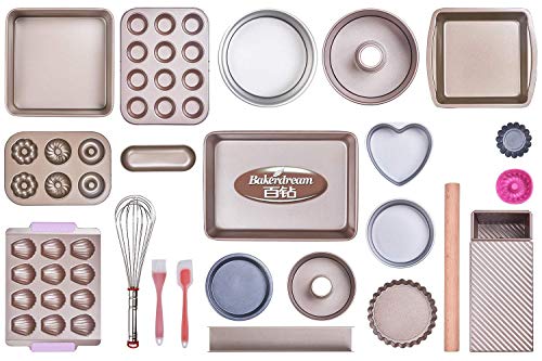 image for Bakerdream Round Non-stick Tart Pan Quiche Pan with Removable Bottom F