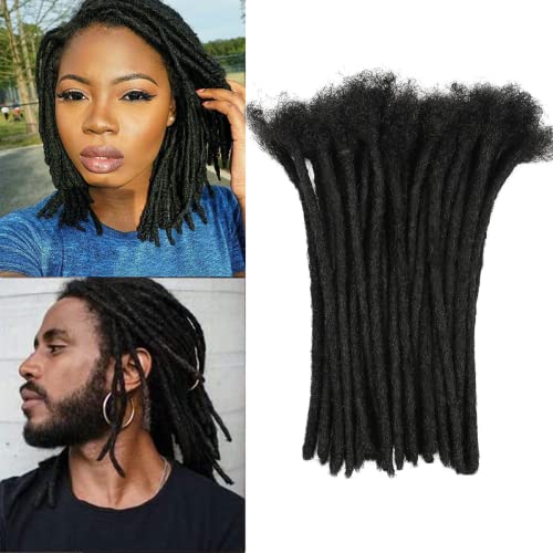 Photo 1 of Luckroce Human Hair Loc Extensions Human Hair 8 Inches Dreadlock Extensions 0.6cm Loc Extension Human Hair 40 Str Human Hair Locs For Women/Men/Kids (8 Inches,Natural Black)