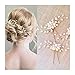 Unicra Bride Wedding Pearl Hair Pins Wedding Bridal Hair Pieces Accessories for Women and Girls (Gold)