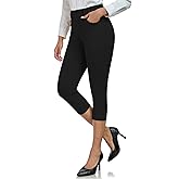 DAYOUNG Capri Pants for Women Work Office Casual Slacks High Waist Stretchy Yoga Dress Pants for Women with Pockets