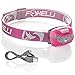 Foxelli USB-C Rechargeable LED Headlamp – Super Bright, Lightweight Head Lamp for Running, Camping, Hiking & Work – Comfortable Fit for Adults & Kids