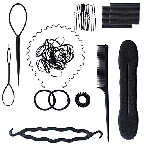 image for YHMALL 11 Pcs Hair Braid Tool Hair Styling Accessories Kit Set Bun Mak