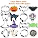 VHAUSE 14PCS Halloween Cookie Cutters Stainless Steel - 8 Large and 6 Small Non-Stick Biscuit Molds for Baking - Pumpkin, Witch Hat, Bat, Ghost, Cat, Candy, Spider Web and Skull