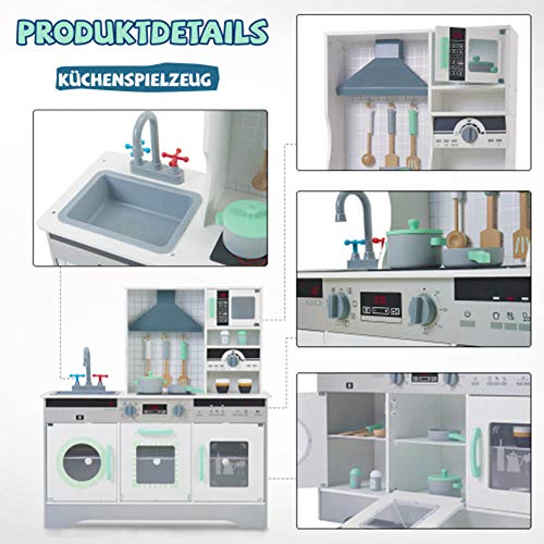 Kinderküche Spielküche Holz Kinderspielküche Kinder Spielzeug Miniküchen Holzküche Küchenspielzeug Set Kitchen Holzküche… – Bild 6