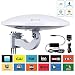 UFO 360&deg; Omni-Directional Reception Outdoor TV Antenna 65 Miles Range with Smartpass Amplified & Built-in 4G LTE Filter for Indoor,Outdoor,RV,Attic Use Support VHF &UHF Digital Signal Grey