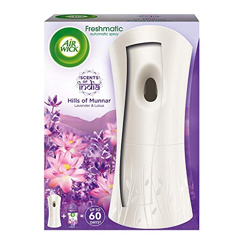 Airwick Freshmatic Automatic Air Freshener Complete Kit [Machine + Hills of Munnar refill – 250 ml]