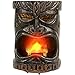 Amscan Hawaiian Summer Luau Party Battery Operated Flaming Tiki Head Decoration (1 Piece), Brown, 9 x 8.4
