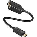 UGREEN Micro HDMI to HDMI Cable Male to Female with Ethernet Type D to Type A Gold Plated Support 1080P 3D 4K Compatible with
