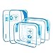 ANRUI Makeup Bags Clear Cosmetic Bag for Women Small Makeup Pouch forTravel Toiletries Organizer Bags Waterproof Travel Liquids Storage Bags, 2. Blue, pkg of 3
