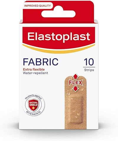 Elastoplast Extra Flexible Fabric Plaster Strips 10 x 10 Pieces, 100 Plasters