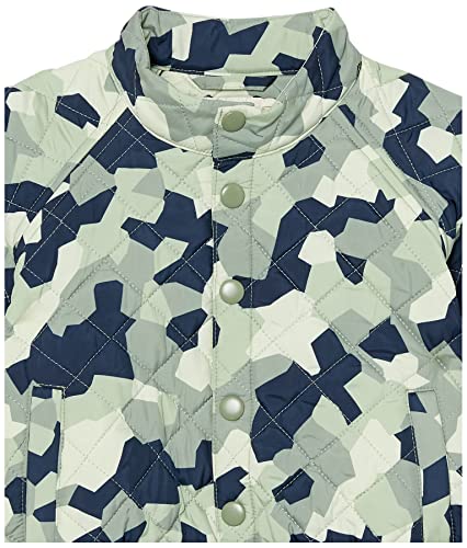 AMAZON ESSENTIALS UNISEX KIDS’ LIGHTWEIGHT PUFFER JACKET (PREVIOUSLY AMAZON AWARE), GREEN BLOCKY CAMO, LARGE