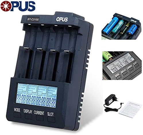 Opus BT C3100 V2.2 Smart Universal LCD LI-ion NiCd NiMh AA AAA 10440 14500 16340 17335 17500 18490 17670 18650 Battery Charger