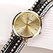 Sannysis Suppion New Women Crystal Rivet Bracelet Quartz Braided Winding Wrap Wrist Watch