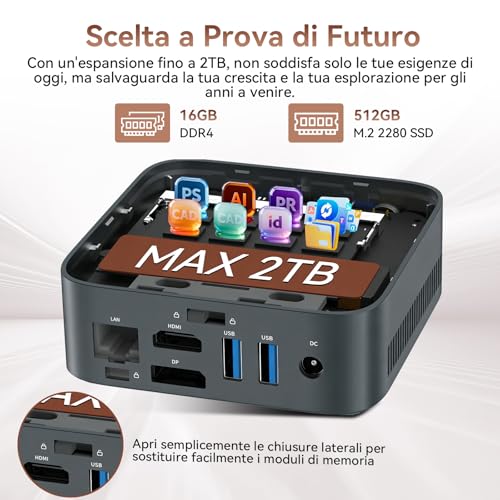 Huidun 2026 Ryzen 5 H80 Mini PC, 16GB DDR4 RAM 512GB SSD, Win-11 Pro, Micro Desktop Computer with Radeon Graphics, 4K@60Hz Dual Display, WiFi/BT/USB 3.2, Ideal for Office, Home and Studio