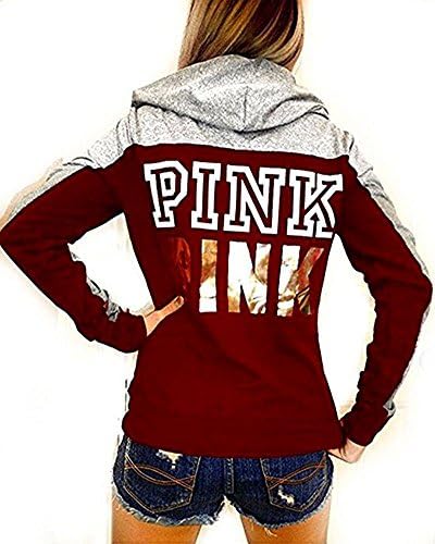 YoungBaBa Women's Mix Color Long Sleeves Pullover Letters Printed Sweatshirt