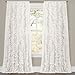 Lush Decor Belle Window Panel for Living, Dining Room, Bedroom (Single Curtain), 84” x 54”, White