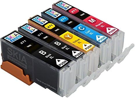 Skia Canon Compatible 5 Pack PGI-270 XL CLI-271 XL Ink Cartridge cli270 pgi270 for inkjet printer Pixma MG7720, MG6820, MG6821, MG6822, MG5720, MG5722,MG5721 271xl 270xl