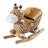 Qaba Kids Plush Rocking Horse-Style Giraffe Theme Chair
