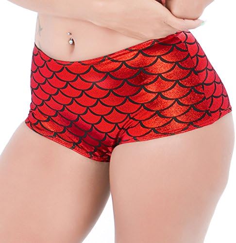 Women's Shiny Mermaid Fish Scale High Waist Shorts