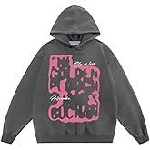 Aelfric Eden Mens Oversized Graphic Hoodies Abstraction Print Washed Hoodie Sweatshirt Unisex Hooded Pullover Tops