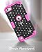 Hocase iPod Touch 7th/6th/5th Generation Case, Shockproof Heavy Duty Silicone Rubber+Hard Plastic Glitter Protective Case for iPod model A2178, A1574, A1509, A1421 - Black/Deep Pink