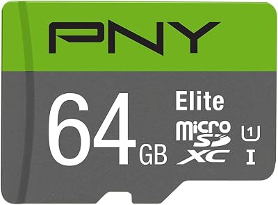 PNY Elite 64 GB microSDXC UHS-I U1 Class 10 with SD Adapter – 100 MB/s