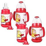 Nuby Infant Printed Bottle Feeder 4-Pack - Red