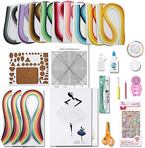 Askdasu Papers Paper Quilling Set with Quilling Papers and Quilling Tools Most Complete Paper Quilling Kit - Birthday Present (Play Set)