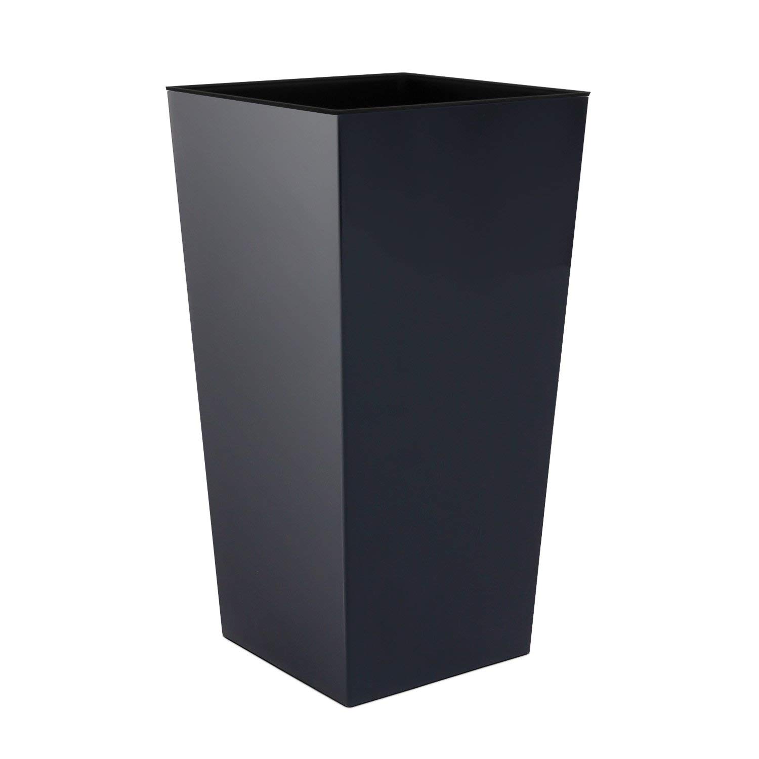 XS size Anthracite URBI 26 cm tall plastic flower pot with internal liner, 7 colours