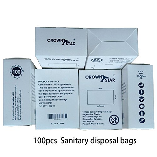 Sanitary Disposal Bags Refill Box Includes 100 Bags for Sanitary Pads Diaper Tampos in Lady’s Room/Office/Bathroom - Image 4
