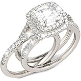 Jeulia Brilliant Classic Band Rings Sets for Women 925 Sterling Silver Fashion Ring Sets Wedding Engagement Anniversary Promise Ring Bridal Sets Jewelry