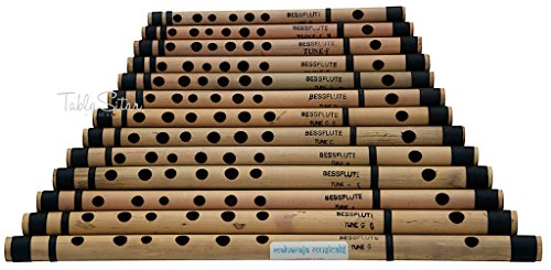 MAHARAJA Set of 13 Pcs Bansuri - Indian Bamboo Flute Set (PDI-ADJ)